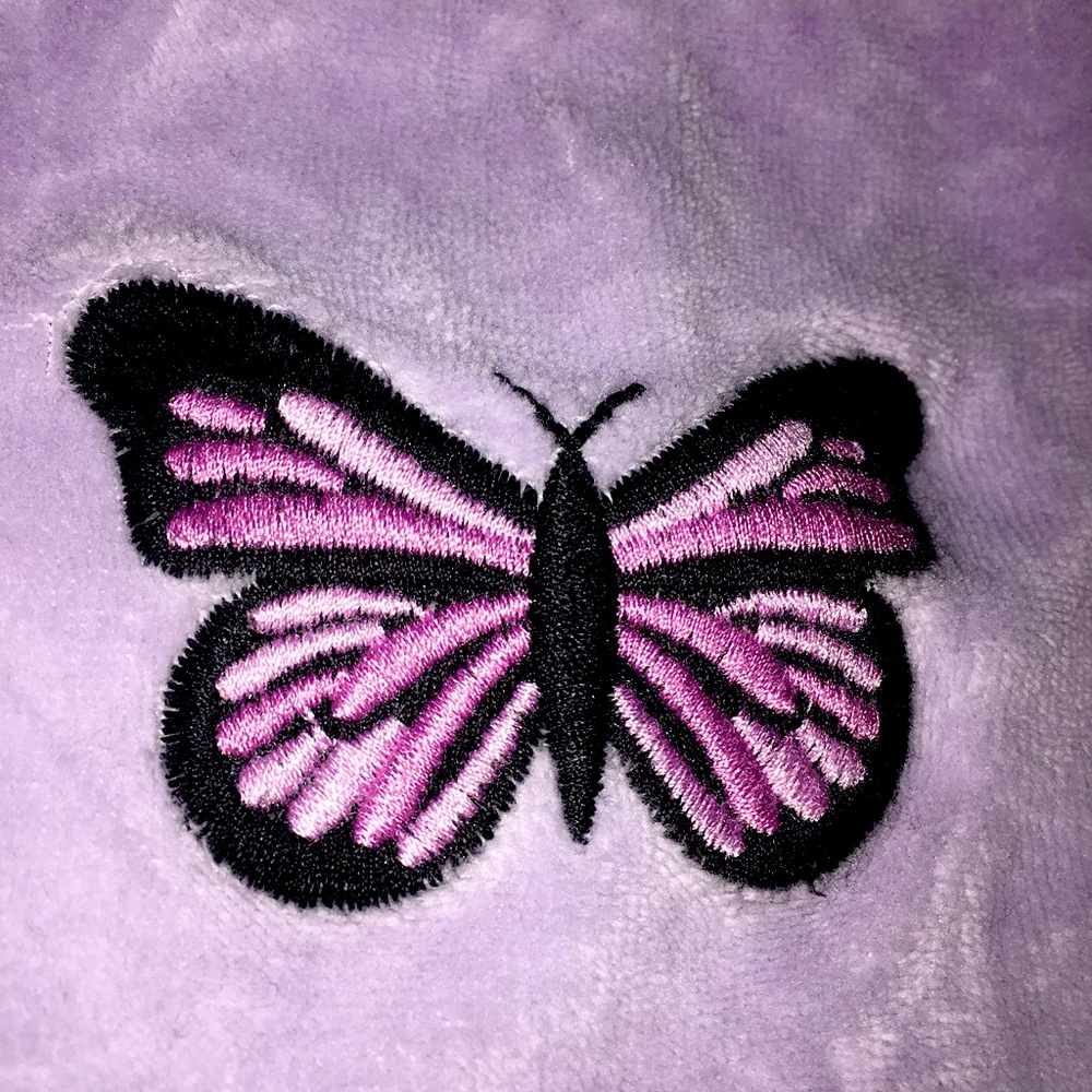 Purple butterfly embroidered Camj top & shorts set
